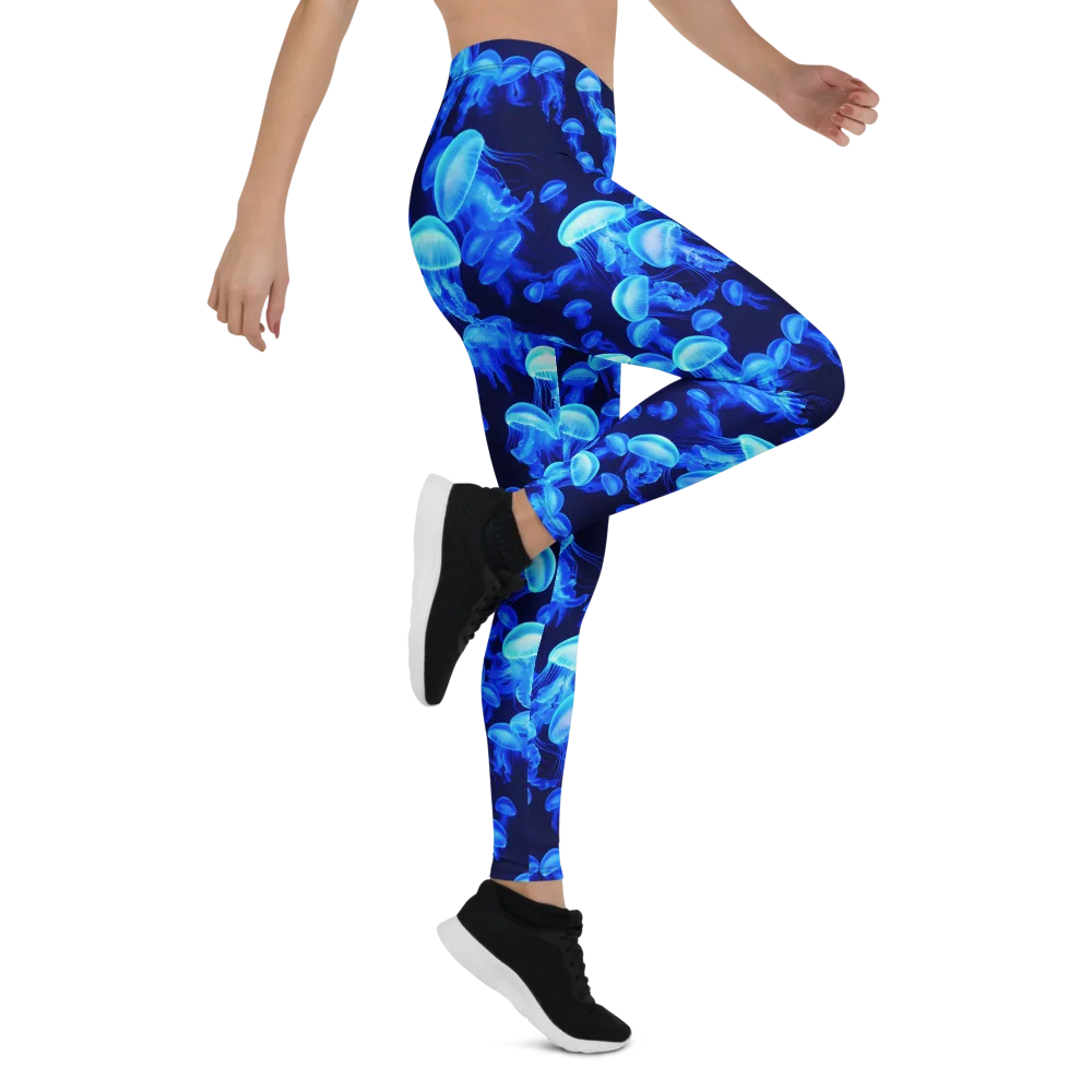 Azure Bloom on Leggings — Right