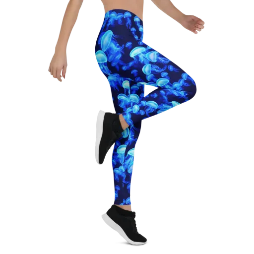 Azure Bloom on a Leggings