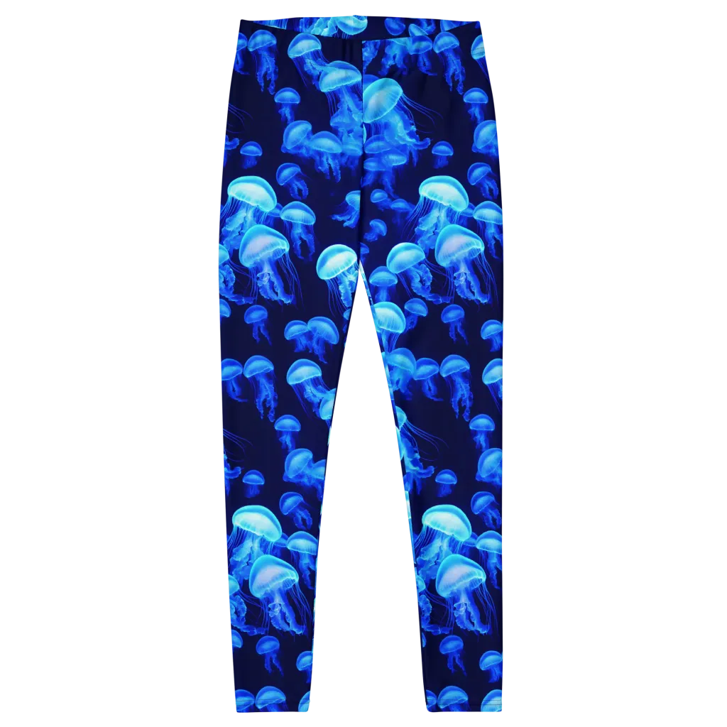 Azure Bloom on Leggings — Front