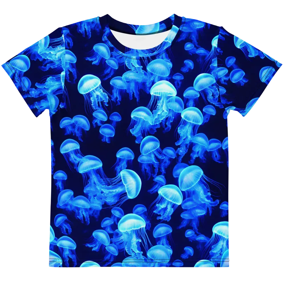 Azure Bloom on Kids Crew Neck T-Shirt — Front