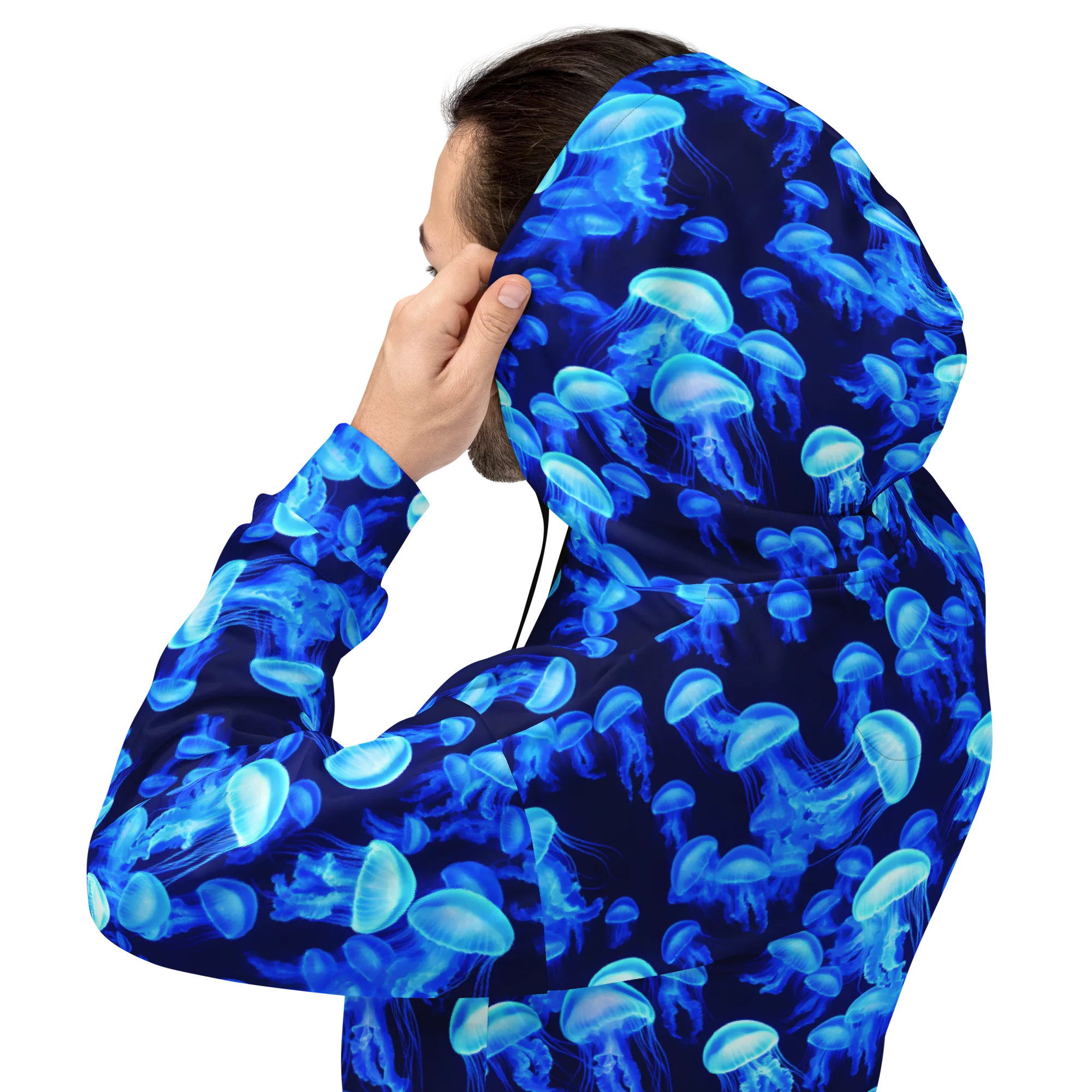 Azure Bloom on Hoodie — Back