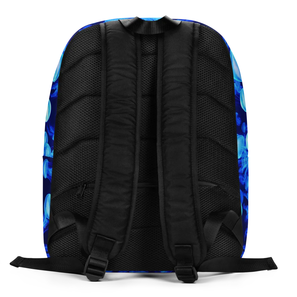 Azure Bloom on Minimalist Backpack — Back