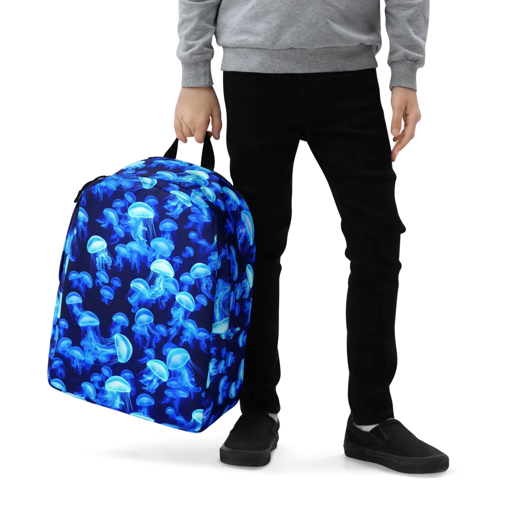 Azure Bloom on Minimalist Backpack — Zoomed-in