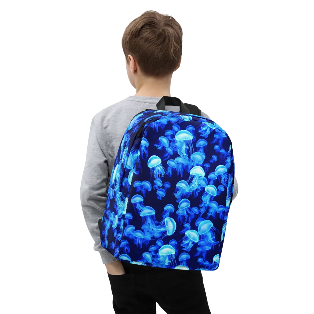 Azure Bloom on Minimalist Backpack — Zoomed-in