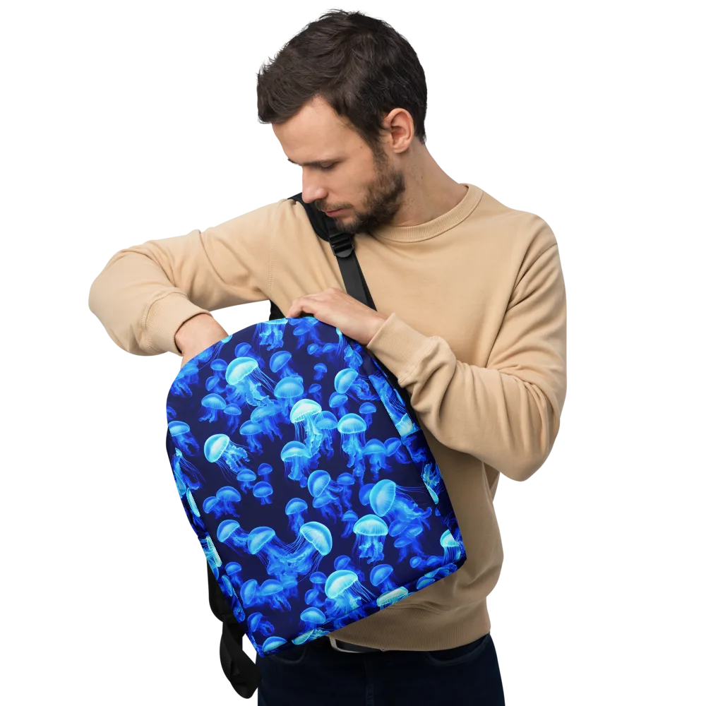 Azure Bloom on Minimalist Backpack — Front