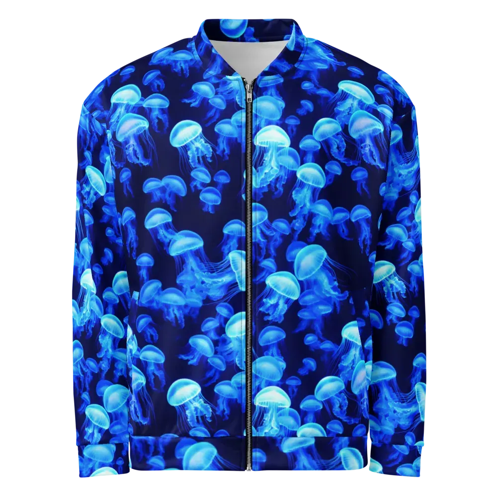 Azure Bloom on Bomber Jacket — Front