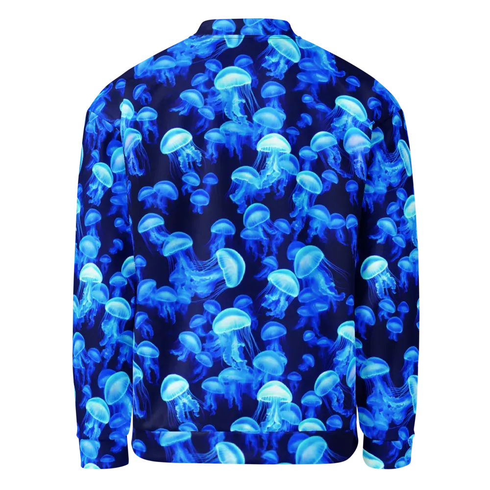 Azure Bloom on Bomber Jacket — Back