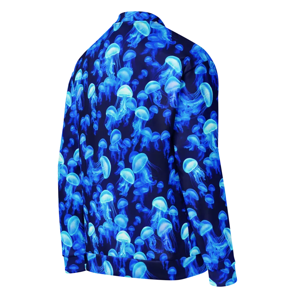 Azure Bloom on Bomber Jacket — Right Back
