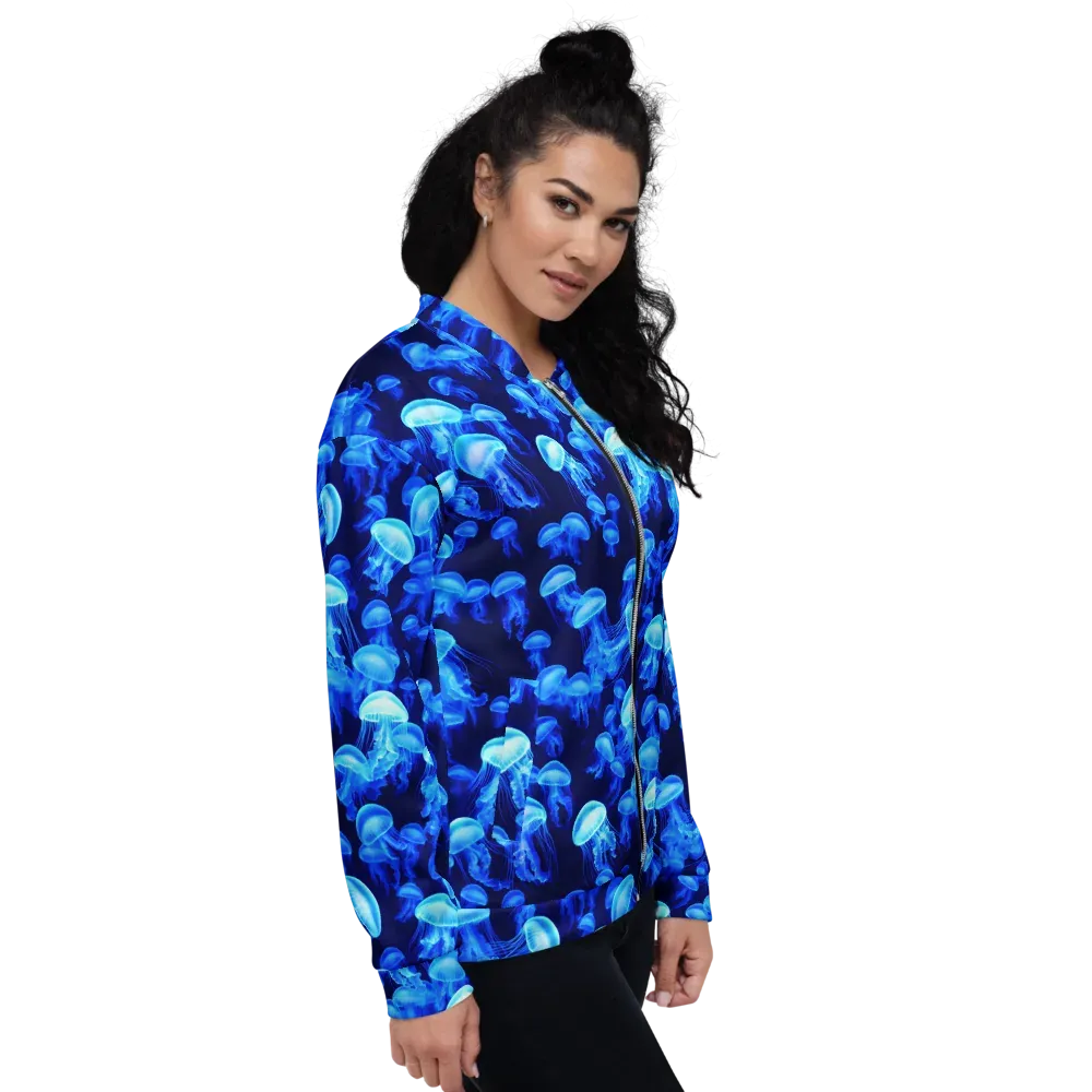 Azure Bloom on Bomber Jacket — Right