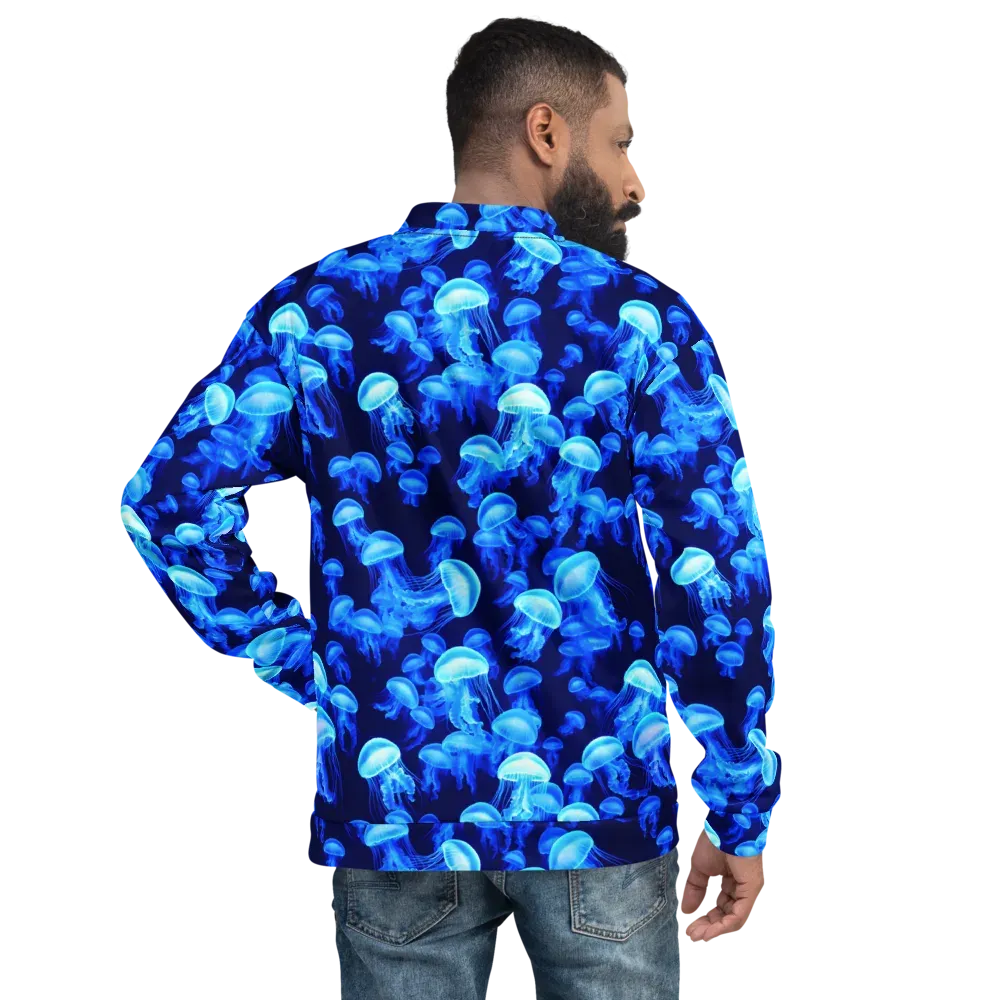 Azure Bloom on Bomber Jacket — Back