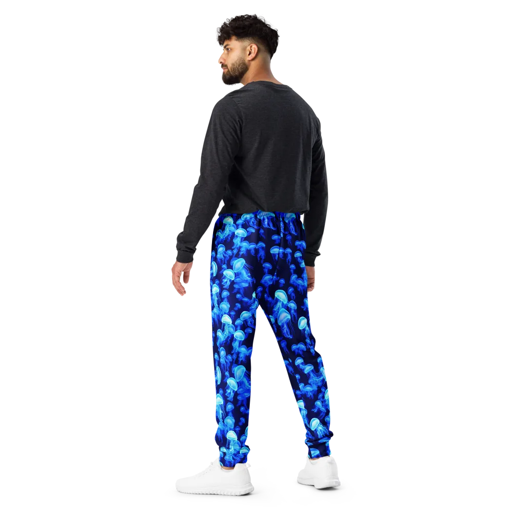 Azure Bloom on Men's Joggers — Back