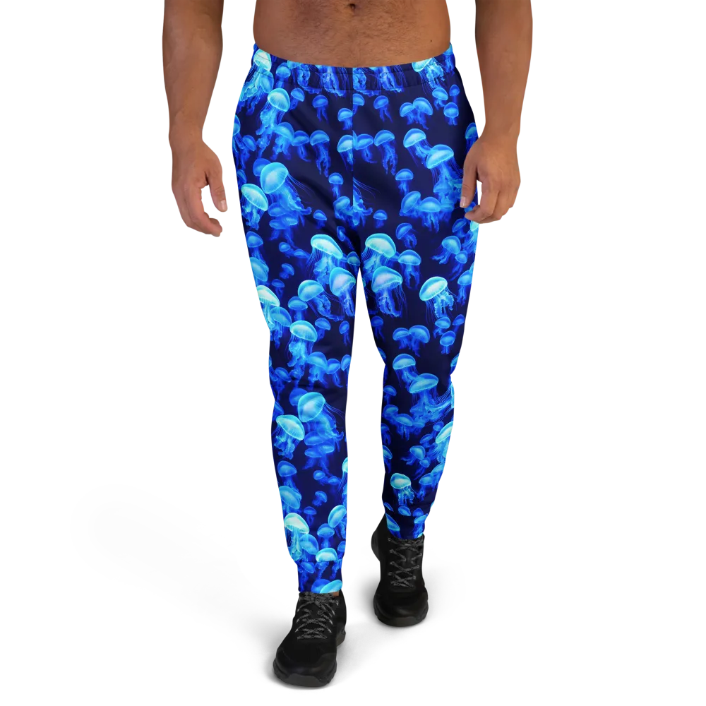 Azure Bloom on Men's Joggers — Front