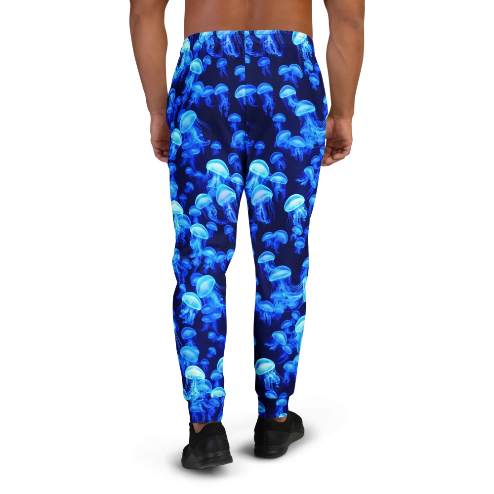 Azure Bloom on Men's Joggers — Back