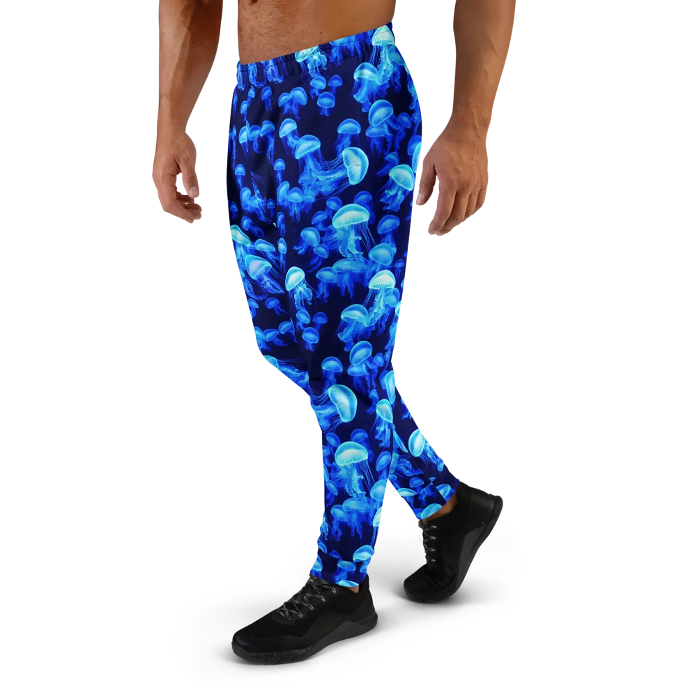 Azure Bloom on Men's Joggers — Left