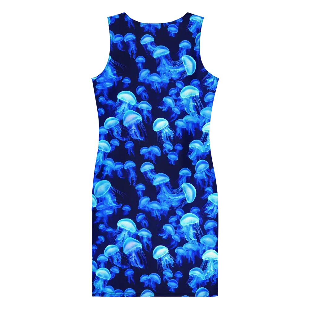 Azure Bloom on Bodycon Dress — Back