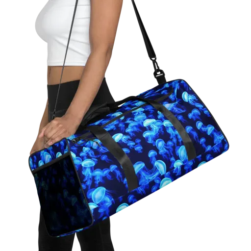 Azure Bloom on a Duffle Bag