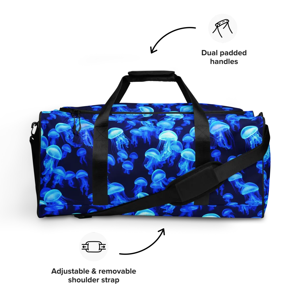 Azure Bloom on Duffle Bag — Front