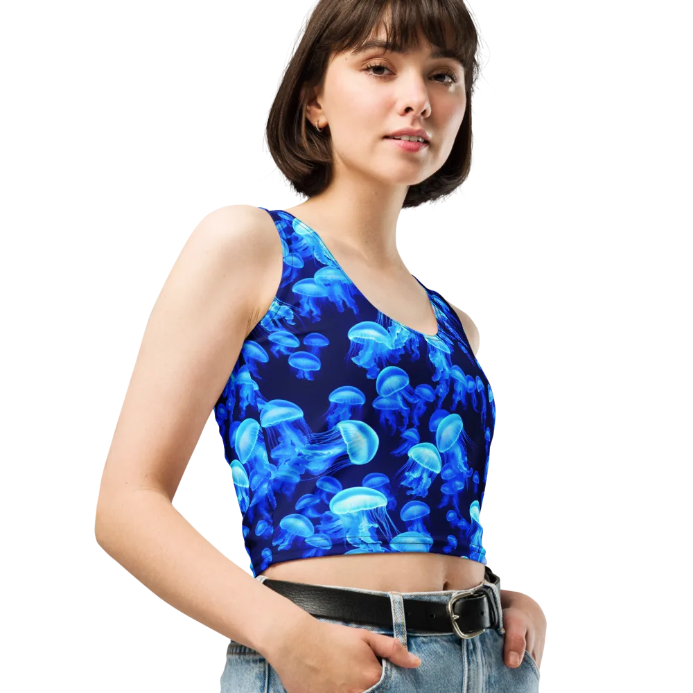 Azure Bloom on Crop Top — Right Front