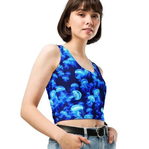 Azure Bloom on a Crop Top