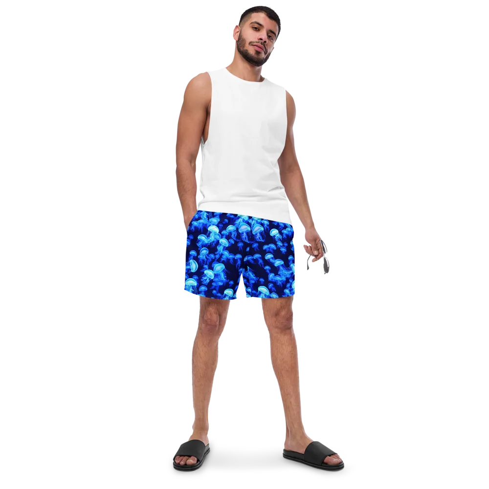Azure Bloom on Swim Trunks — Front