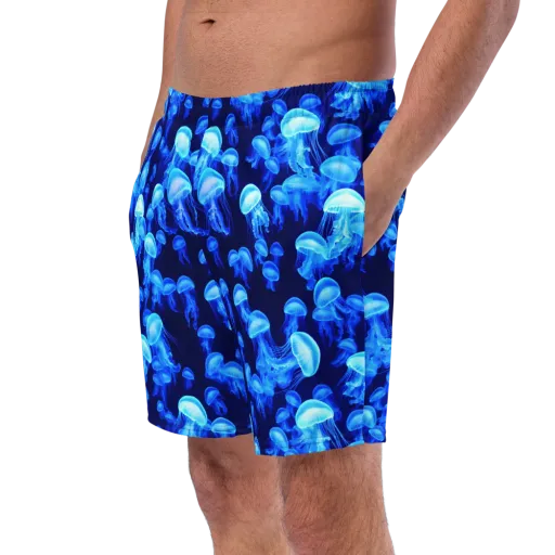 Azure Bloom on a Swim Trunks