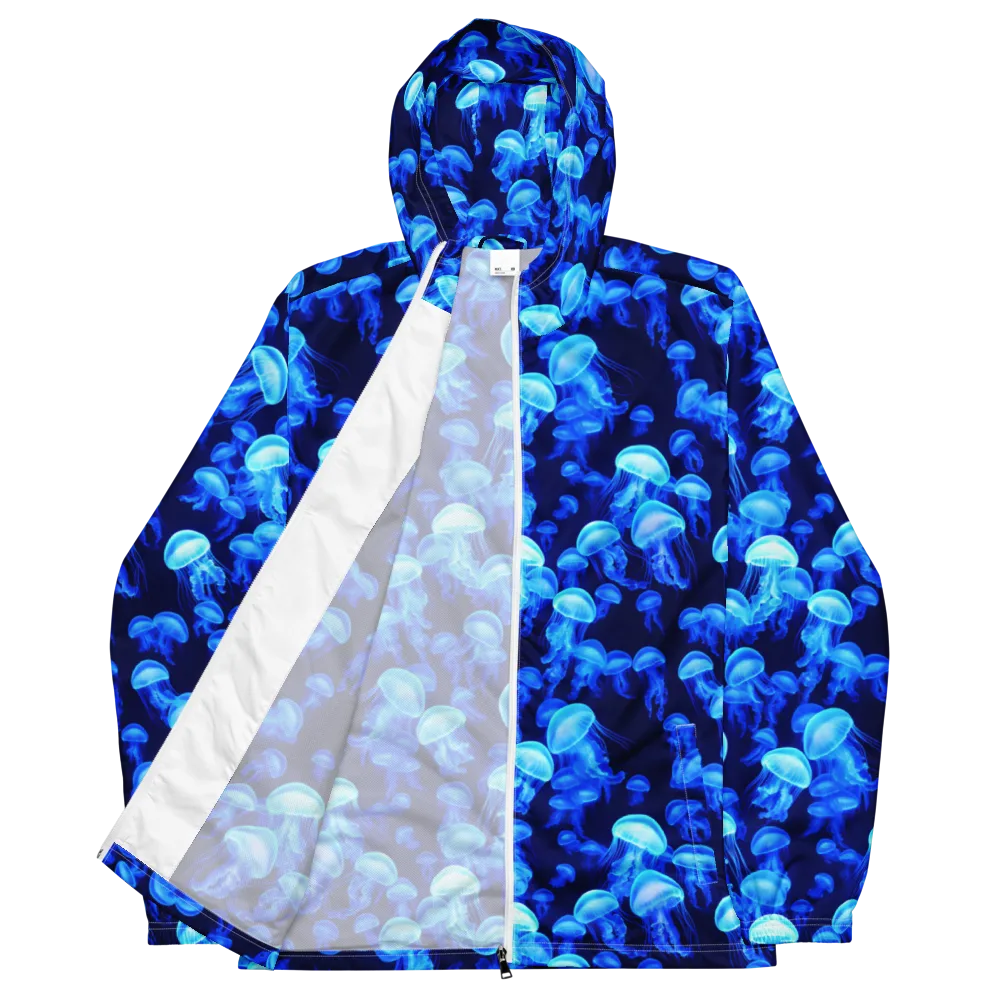 Azure Bloom on Men's Windbreaker — Front