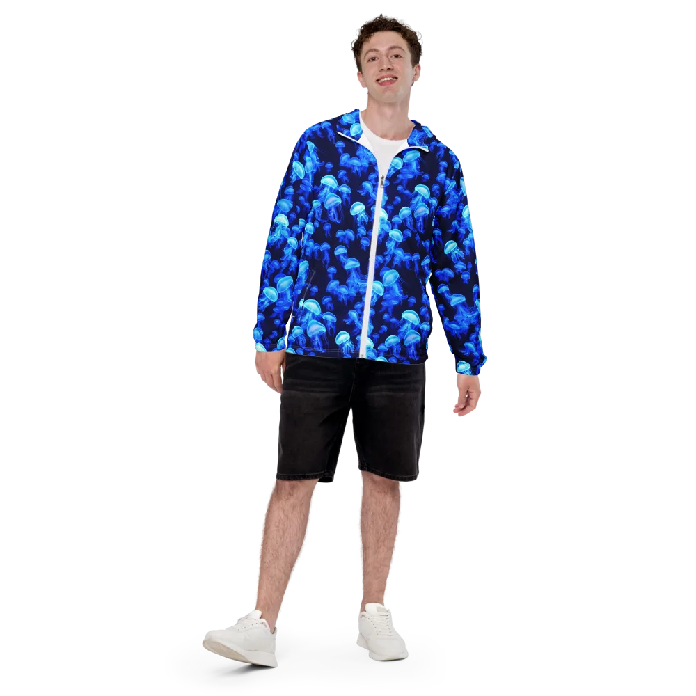 Azure Bloom on Men's Windbreaker — Front