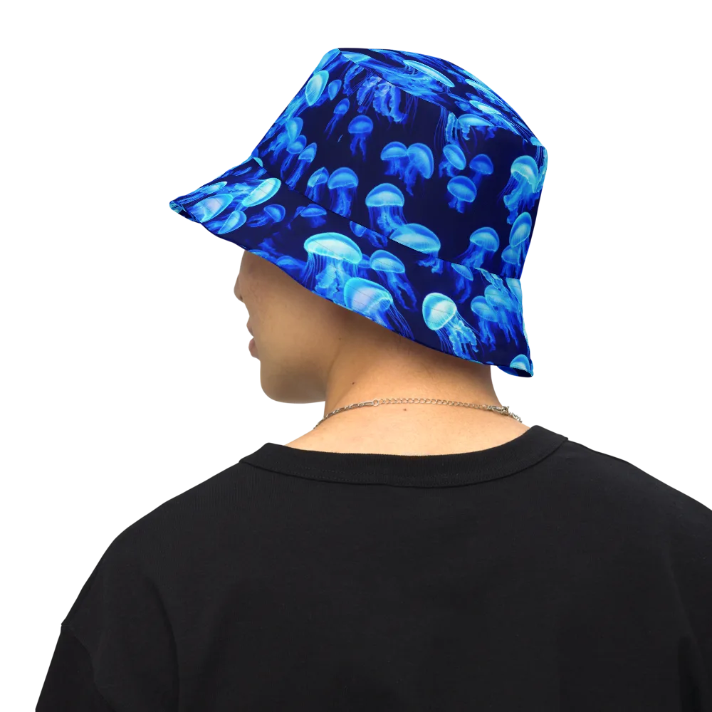Azure Bloom on Reversible Bucket Hat — Back Inside