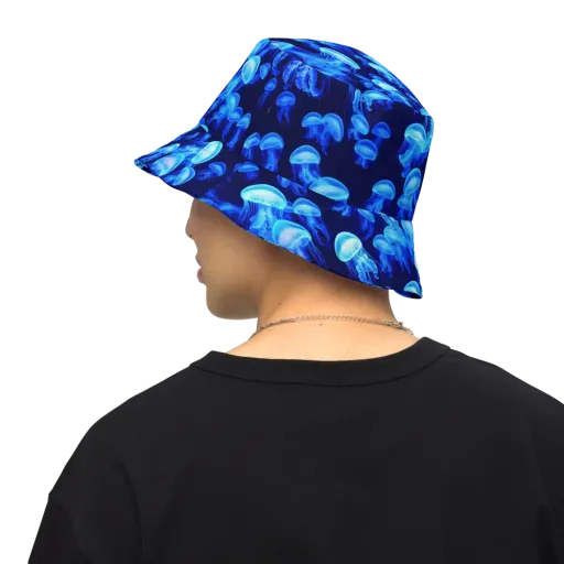 Azure Bloom on a Reversible Bucket Hat