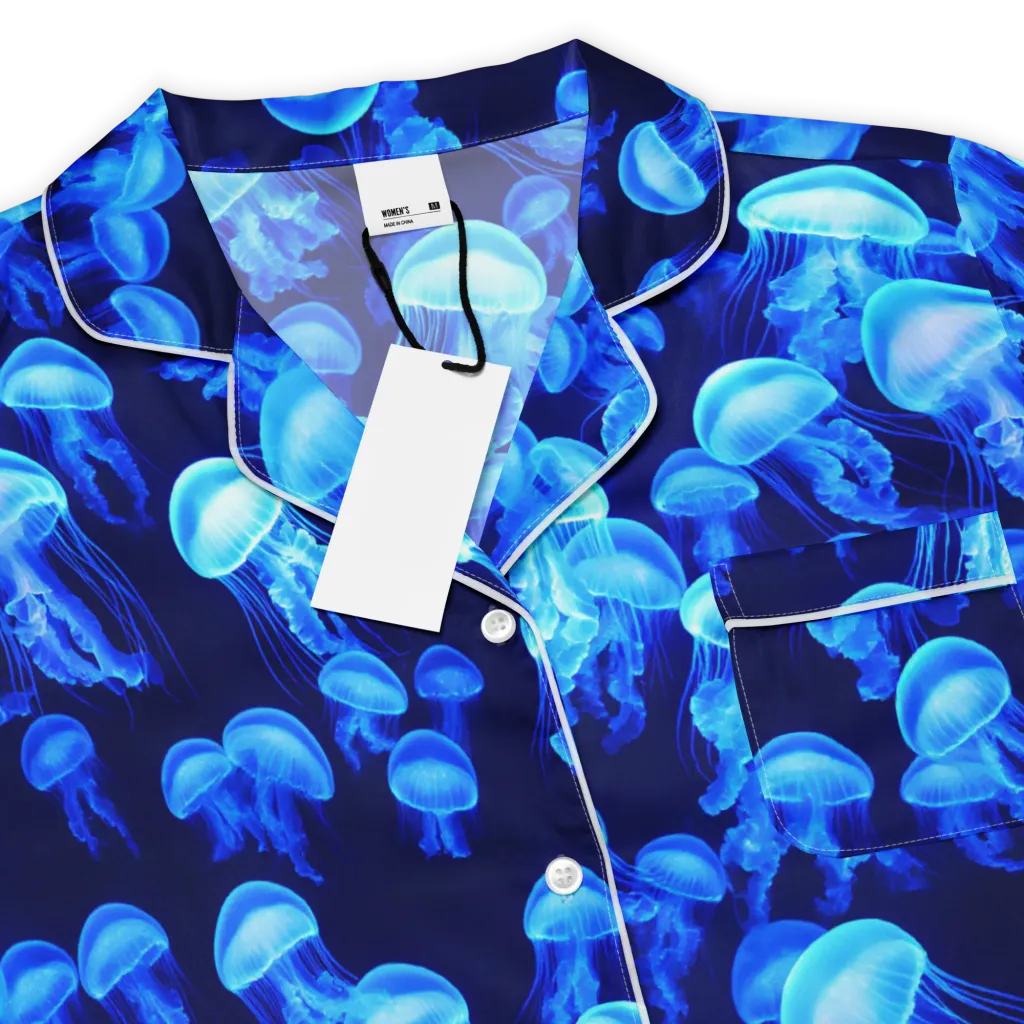 Azure Bloom on Women's Short Sleeve Pajama Top — Product details
