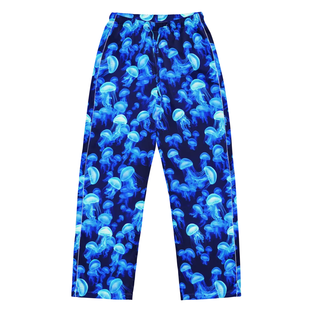 Azure Bloom on Women's Pajama Pants — Front