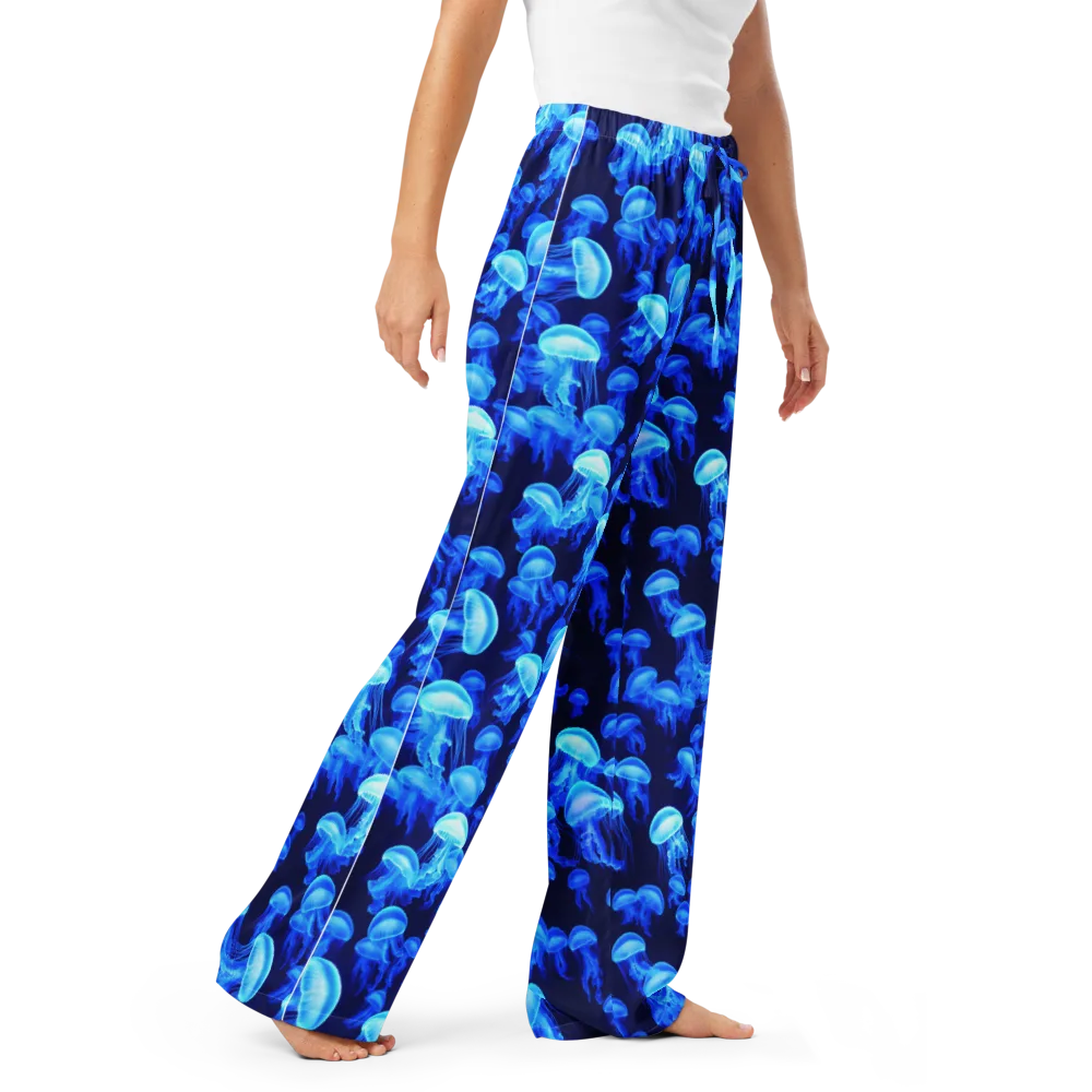 Azure Bloom on Women's Pajama Pants — Right Front