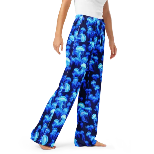 Azure Bloom on a Women's Pajama Pants