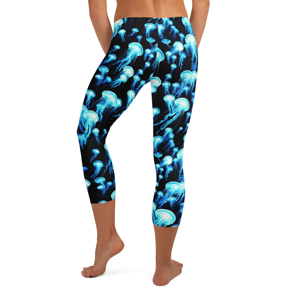 Electric Abyss on Capri Leggings — Back