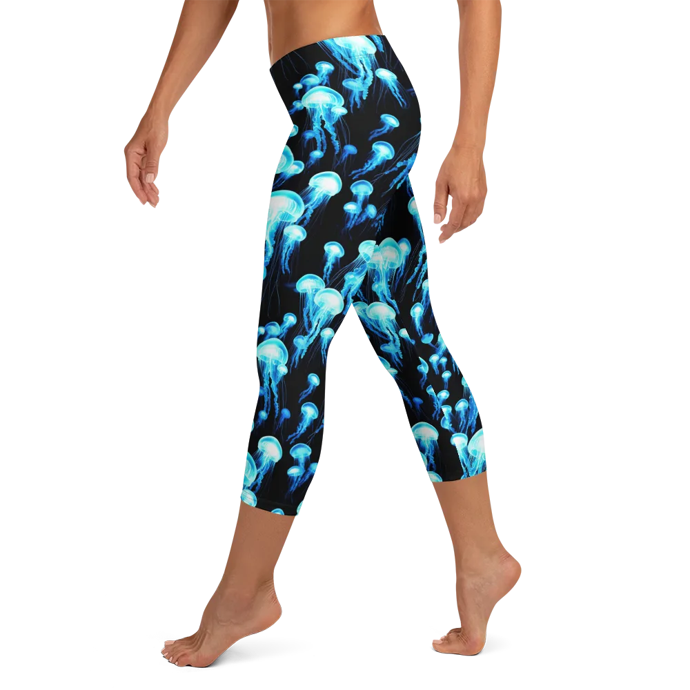 Electric Abyss on Capri Leggings — Left