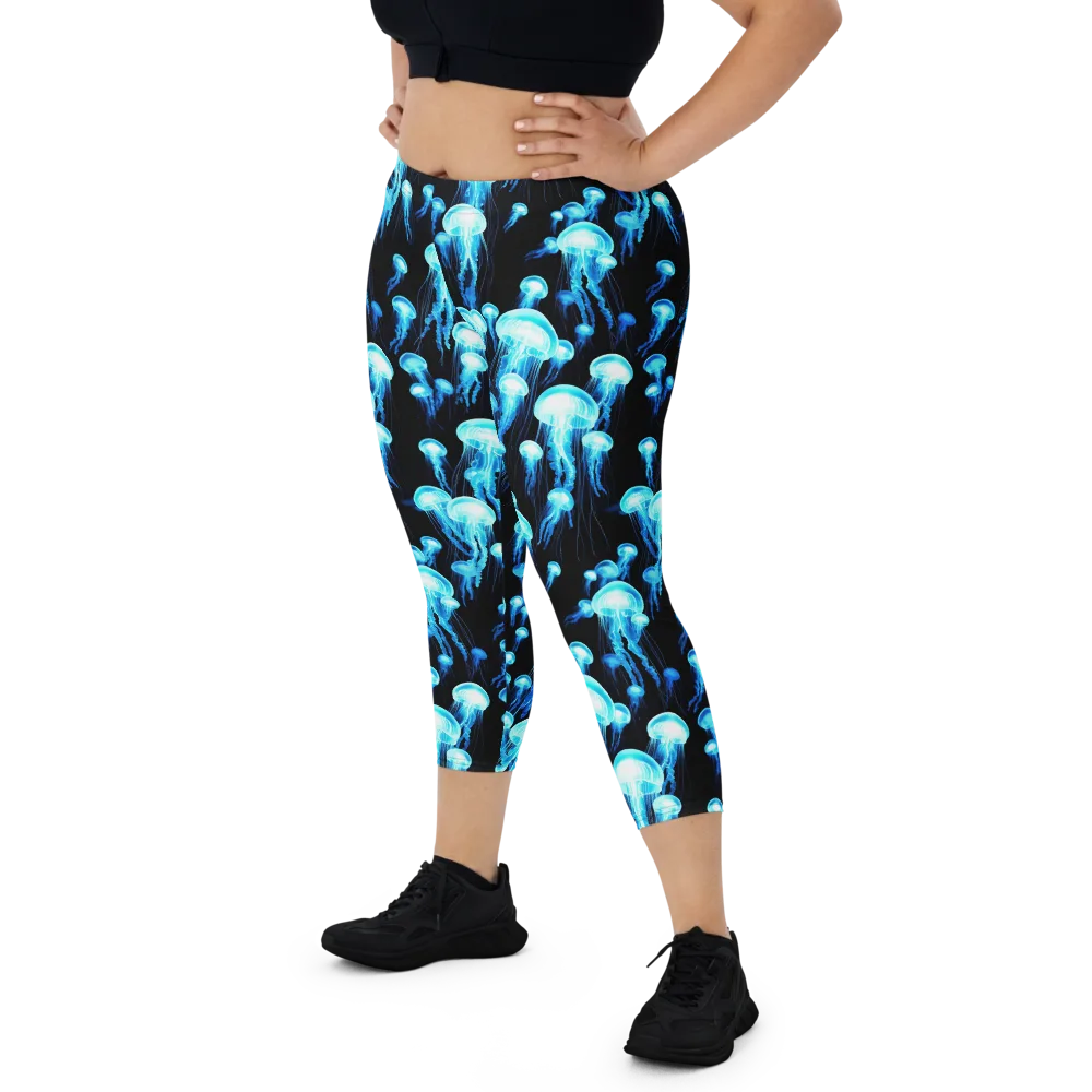 Electric Abyss on Capri Leggings — Front