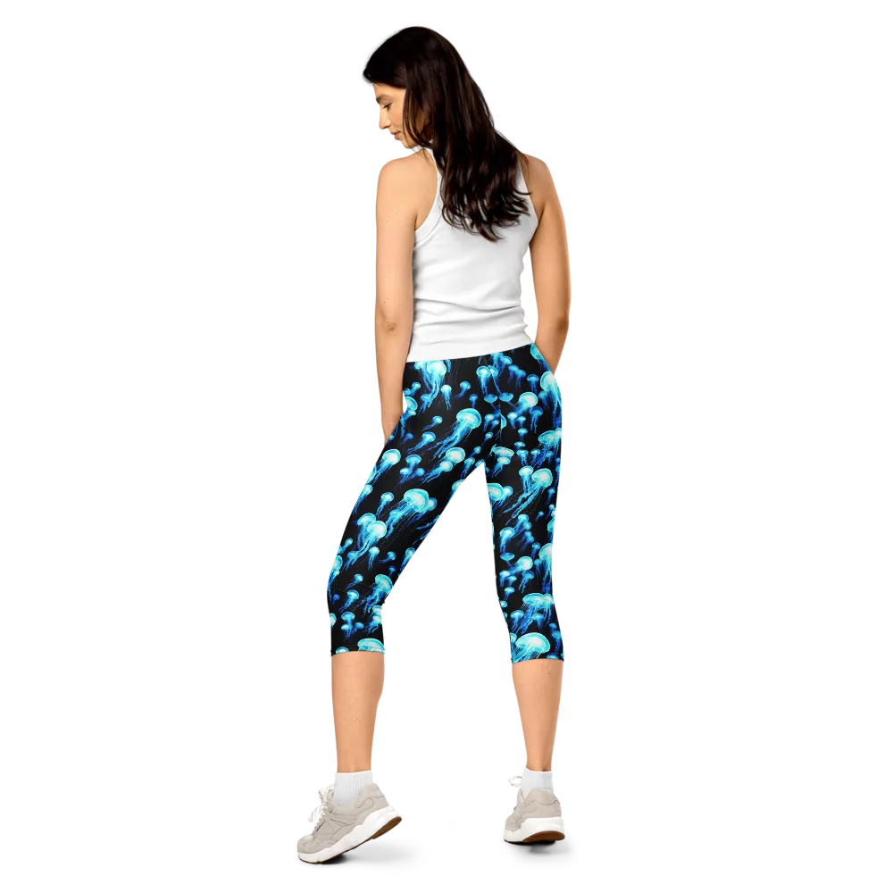 Electric Abyss on Capri Leggings — Back