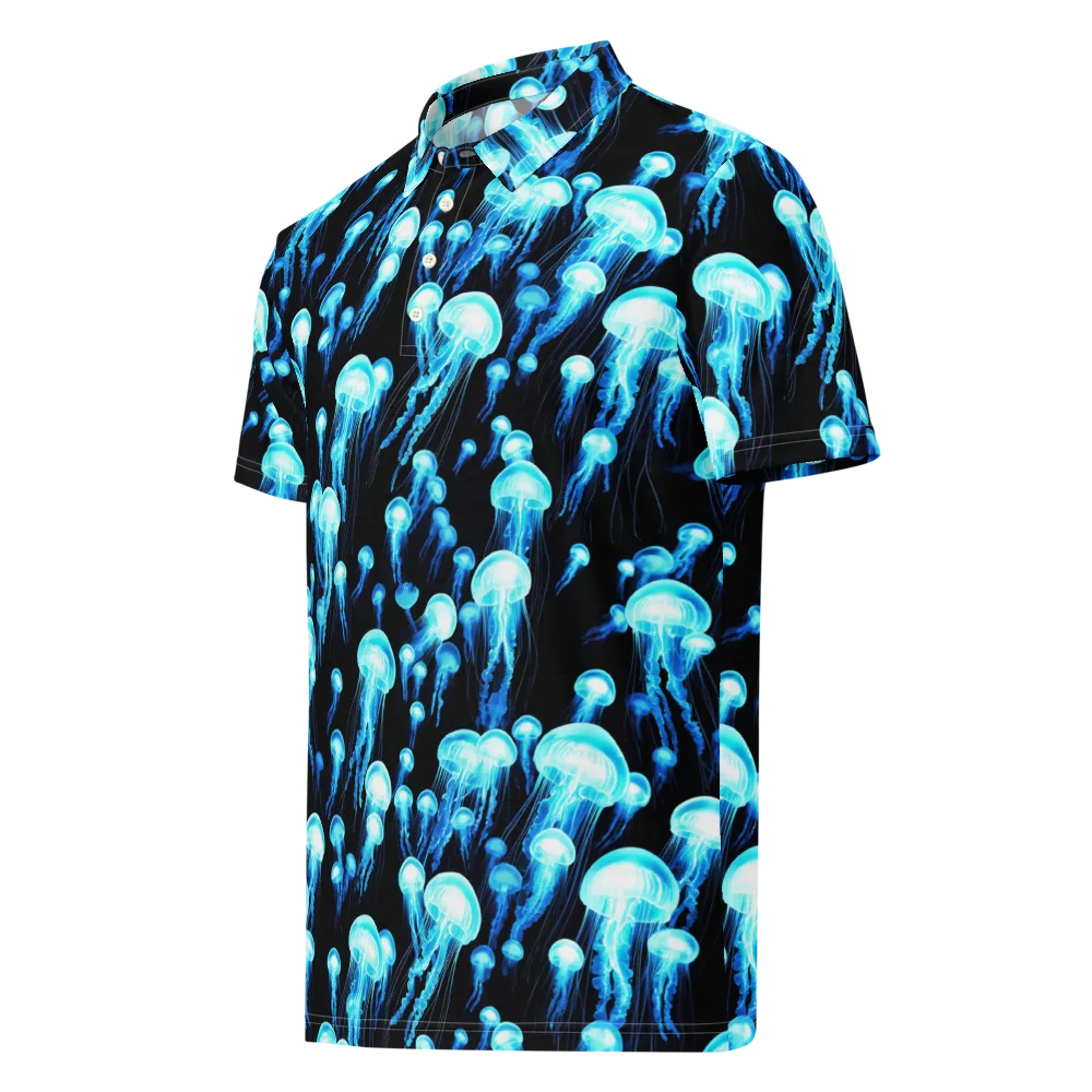 Electric Abyss on Men's Slim Fit Polo Shirt — Left Front
