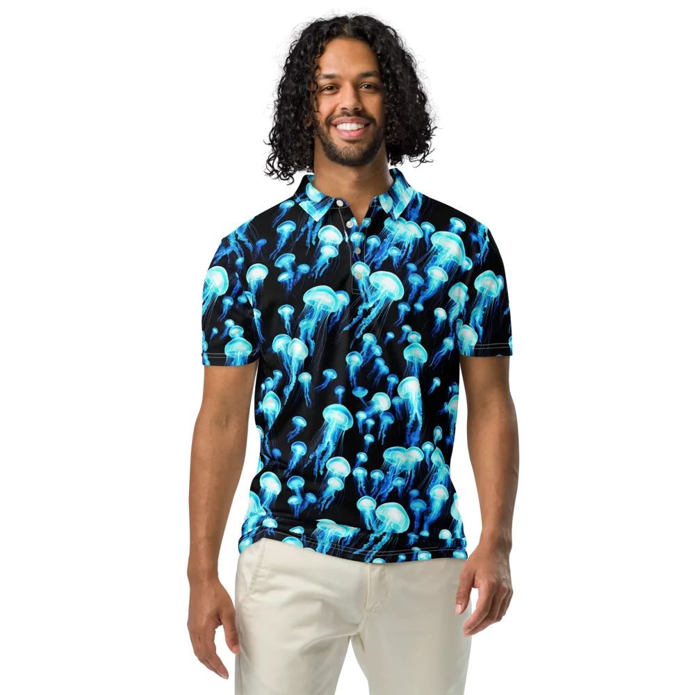 Electric Abyss on Men's Slim Fit Polo Shirt — Front