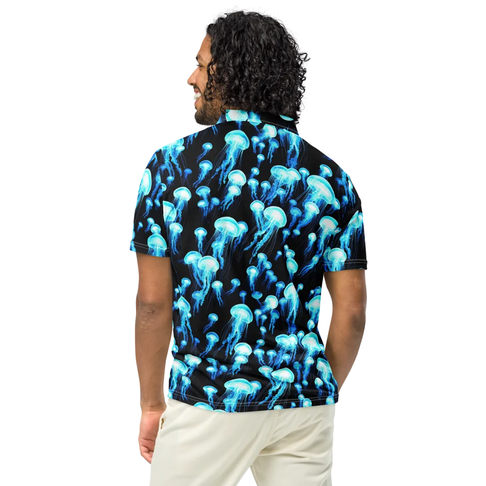 Electric Abyss on Men's Slim Fit Polo Shirt — Back