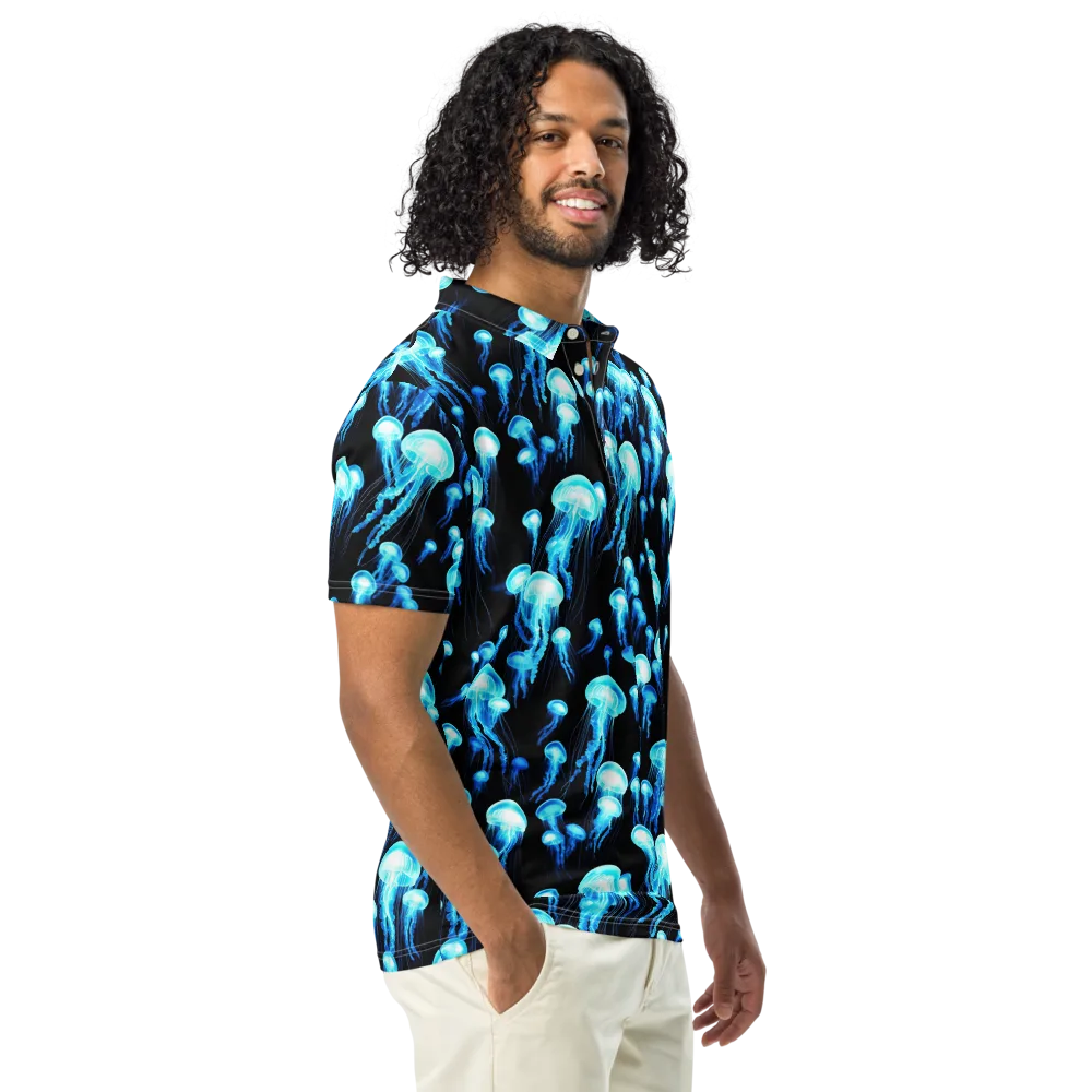 Electric Abyss on Men's Slim Fit Polo Shirt — Right Front