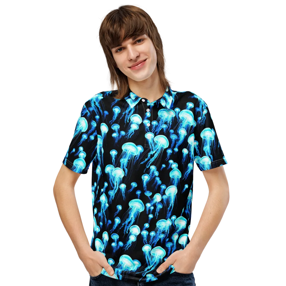 Electric Abyss on Men's Slim Fit Polo Shirt — Front