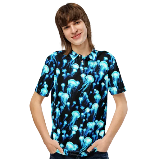 Electric Abyss on a Men's Slim Fit Polo Shirt
