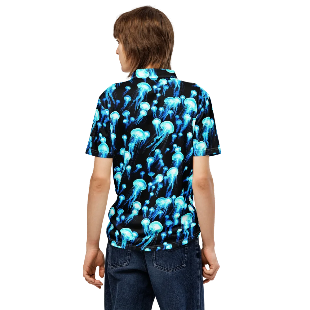 Electric Abyss on Men's Slim Fit Polo Shirt — Back