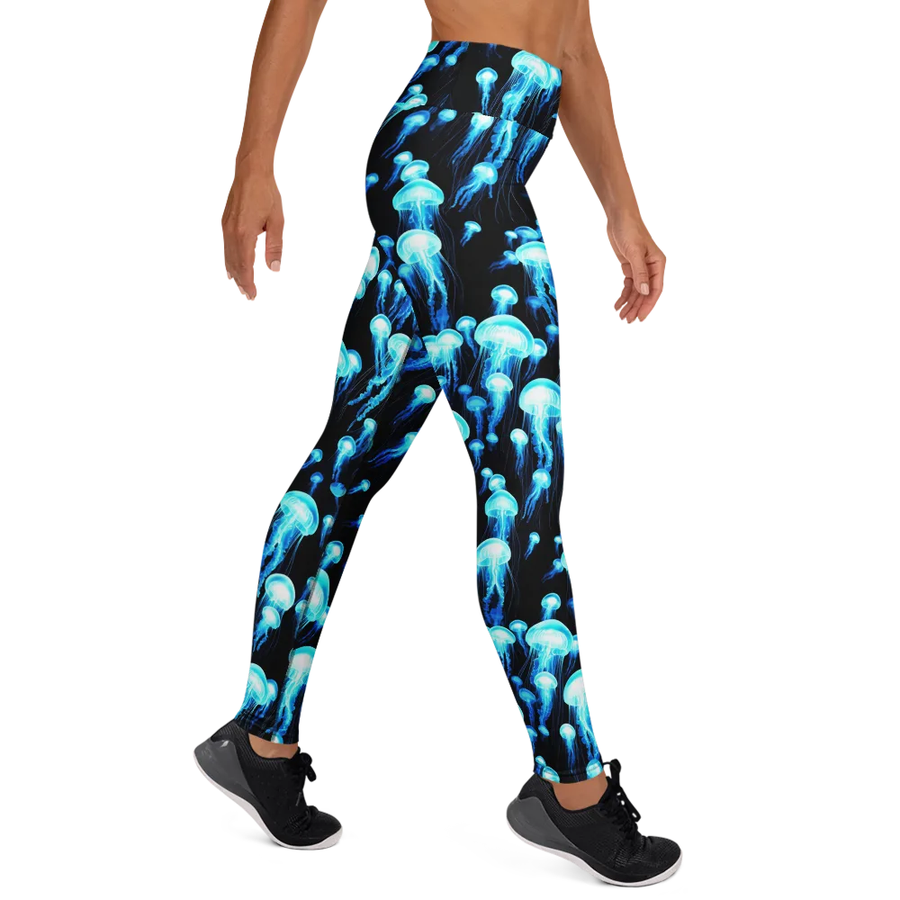 Electric Abyss on Yoga Leggings — Right