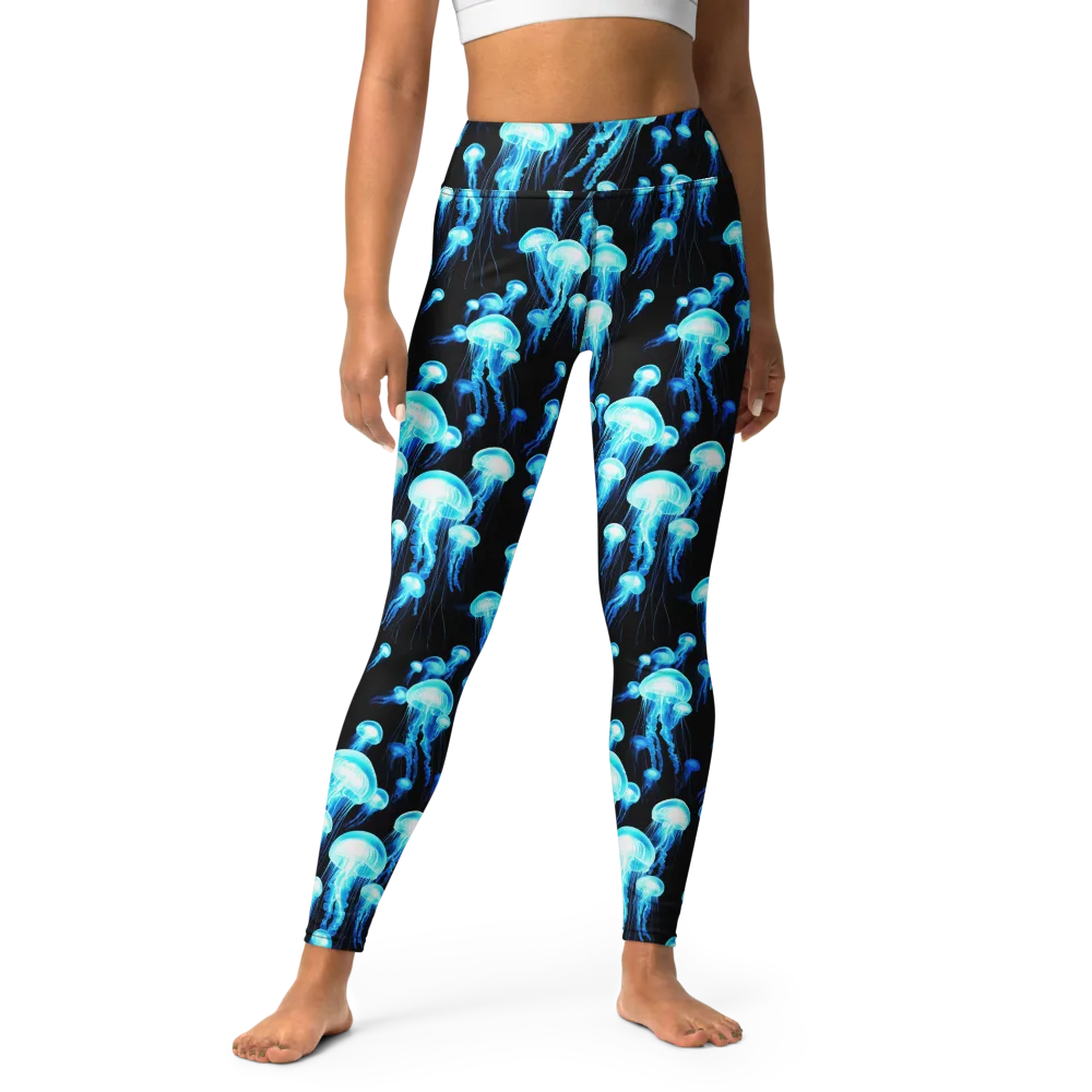 Electric Abyss on Yoga Leggings — Front