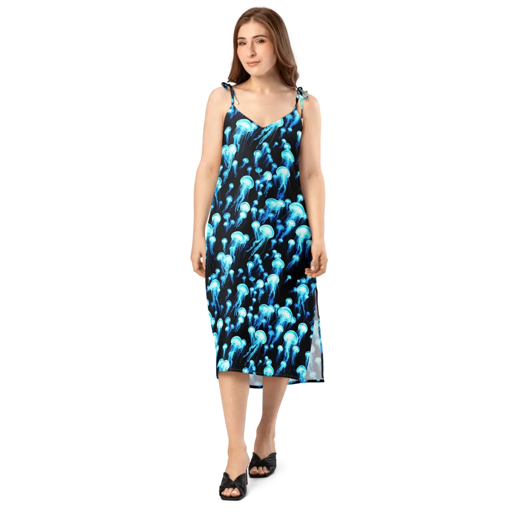 Electric Abyss on Slip Dress — Front