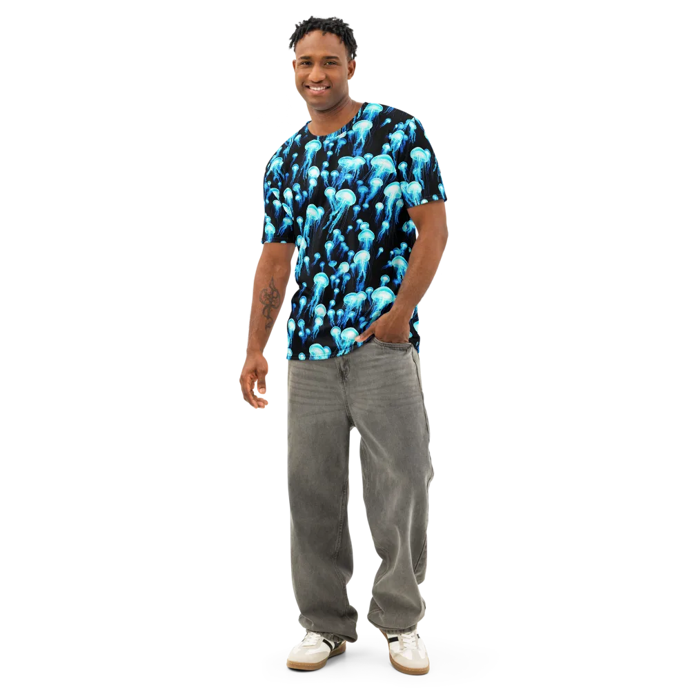Electric Abyss on Men's Cotton Crew Neck T-Shirt — Front