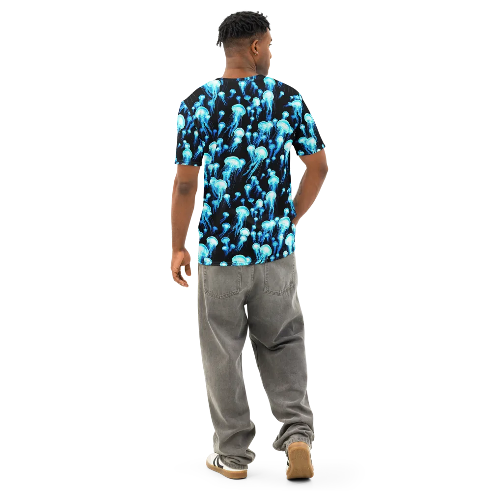 Electric Abyss on Men's Cotton Crew Neck T-Shirt — Back
