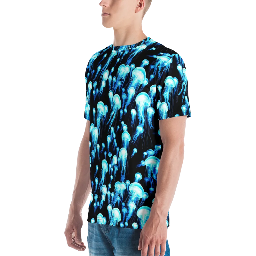Electric Abyss on Men's Crew Neck T-Shirt — Left